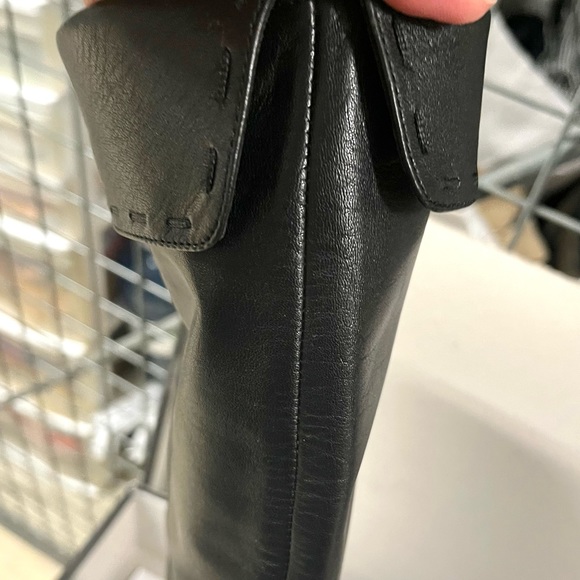 NWOT Black leather high boots, size 6.5, new. Middle height hills. Under knee - Picture 12 of 15